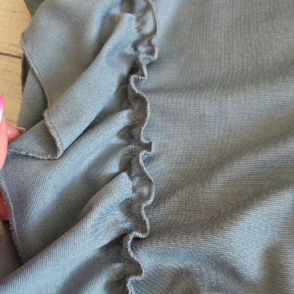 Elegant Gray Ruffle Top - Picture 3 of 5